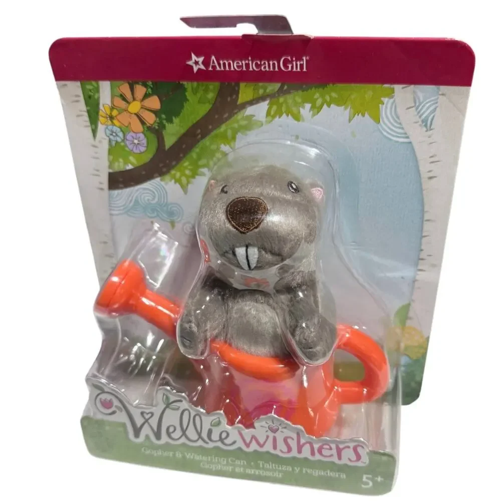 American Girl WellieWishers Gopher Watering Can Set Plush Animal Pet Norman New